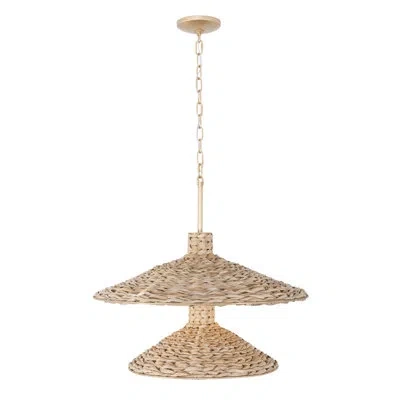 Varaluz Hilton Head 9-lt 2-tier Pendant - French Gold/natural Seagrass