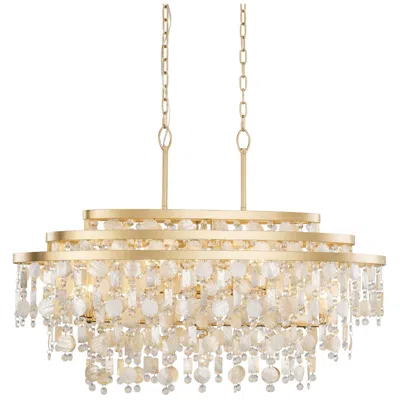 Varaluz Kalani 42" Wide French Gold 9-light Linear Pendant