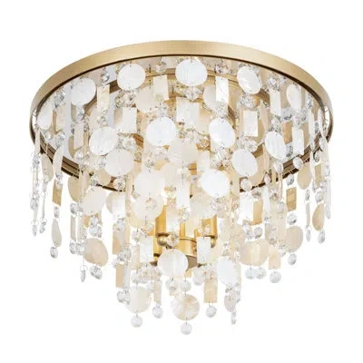 Varaluz Kalani 4-light Semi-flush Ceiling Light In Gold
