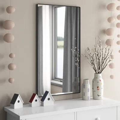 Varaluz Kye 22x40 Rounded Rectangular Wall Mirror In Black