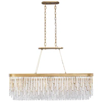 Varaluz Lafayette 48" Wide 6-light Havana Gold Crystal Linear Pendant