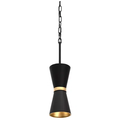 Varaluz Mad Hatter 1-lt Mini Pendant - Matte Black/french Gold
