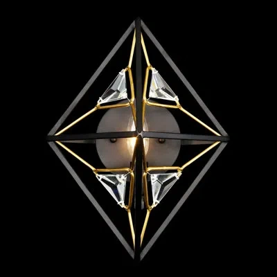 Varaluz Marcia 1-lt Wall Sconce In Black,gold;noir,or;noir,ou