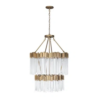 Varaluz Matrix 14 - Light Unique Tiered Chandelier In Havana Gold