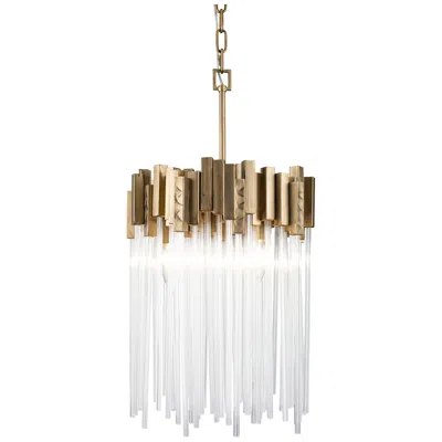 Varaluz Matrix 14" Wide Havana Gold And Fluted Glass Pendant