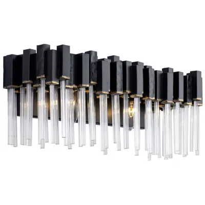 Varaluz Matrix 2-lt Bath Light - Matte Black & French Gold