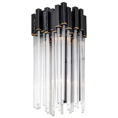Varaluz Matrix 2-lt Sconce - Matte Black & French Gold
