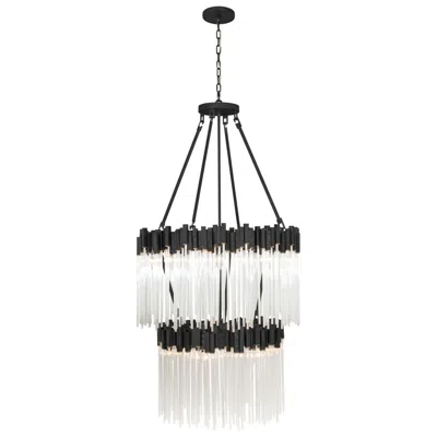 Varaluz Matrix 30" Wide Matte Black 2-tier Chandelier