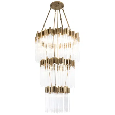 Varaluz Matrix 30"w Havana Gold And Fluted Glass Chandelier