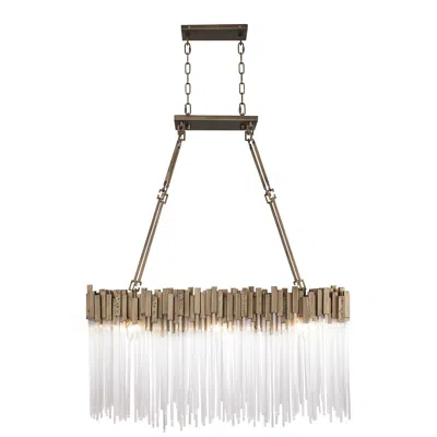 Varaluz Matrix 36 1/2" Wide Havana Gold 6-light Kitchen Island Light Pendant