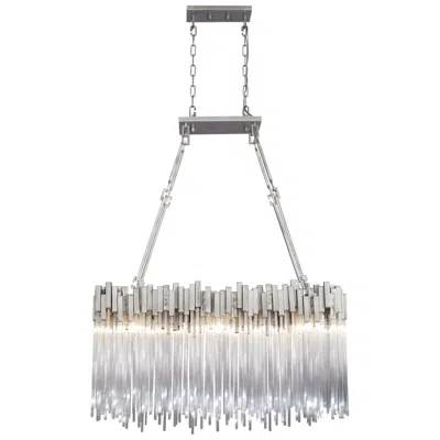 Varaluz Matrix 36 1/2" Wide Rainy Night Silver 6-light Island Light Pendant