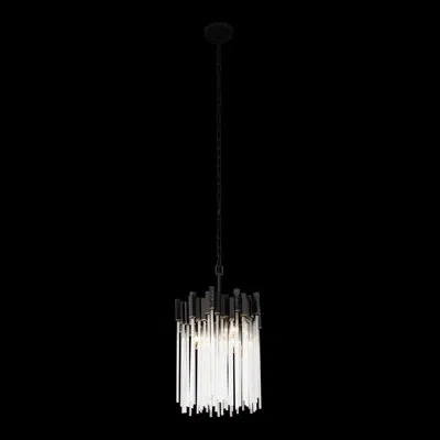 Varaluz Matrix 3-light Pendant In Matte Black,french Gold