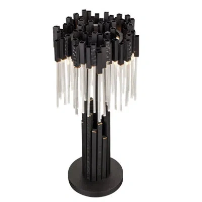 Varaluz Matrix 3-light Semi Flush In Matte Black,french Gold