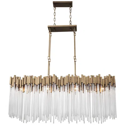 Varaluz Matrix 48.25" Wide 8-lt Havana Gold Linear Pendant