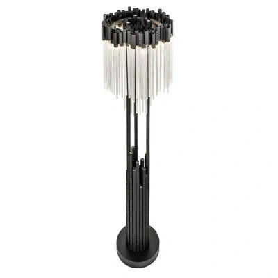 Varaluz Matrix 6-light Linear Pendant In Matte Black,french Gold