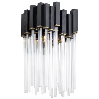 Varaluz Matrix Sconce - Matte Black & French Gold