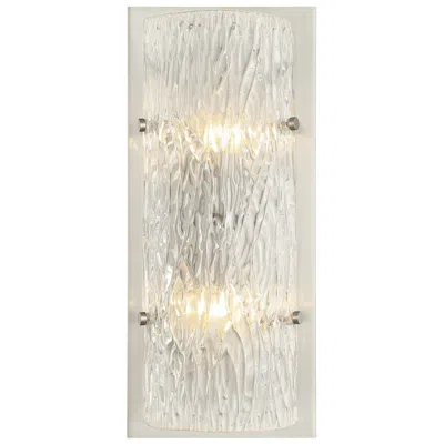 Varaluz Morgan 17" High Brushed Nickel Ice Glass Wall Sconce