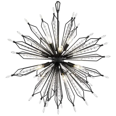 Varaluz Orbital 28" Wide Carbon Black Steel 12-light Sputnik Pendant