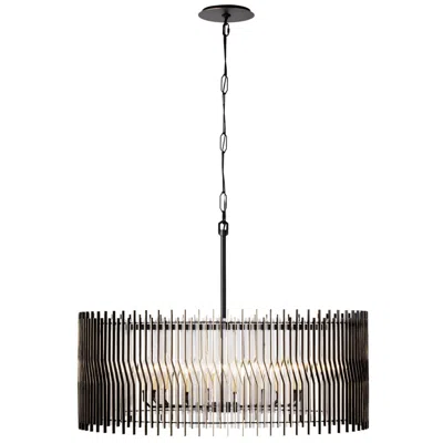 Varaluz Park Row 10-lt Pendant - Matte Black/french Gold