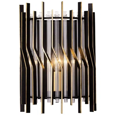 Varaluz Park Row 1-lt Sconce - Matte Black/french Gold