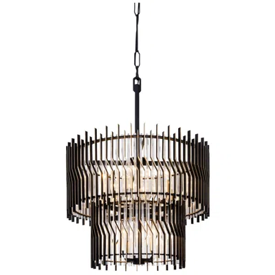 Varaluz Park Row 24" Wide Black/gold 10-light Chandelier