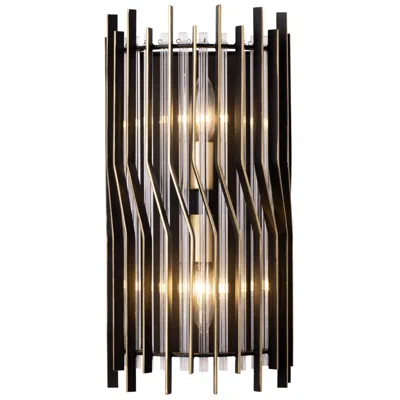 Varaluz Park Row 2-lt Sconce - Matte Black/french Gold