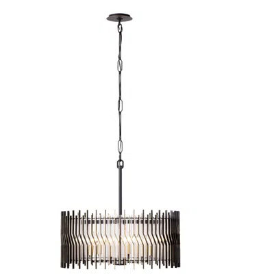 Varaluz Park Row 6-lt Pendant - Matte Black/french Gold
