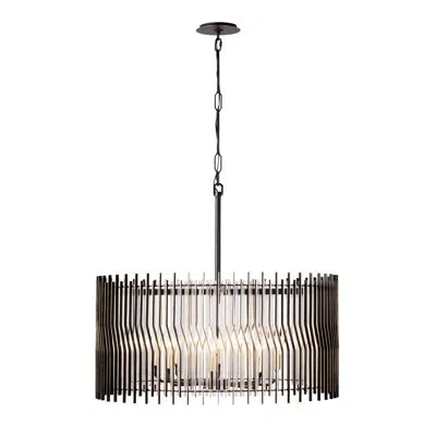 Varaluz Park Row Pendant In Black,gold