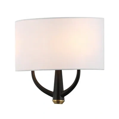Varaluz Patchwork 2-lt Sconce - Black/satin Brass In Matte Black;satin Brass