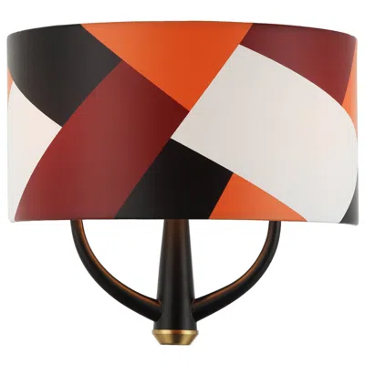 Varaluz Patchwork 2-lt Sconce - Black/satin Brass/patchwork