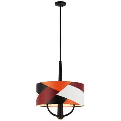 Varaluz Patchwork 3-lt Pendant - Black/satin Brass/patchwork