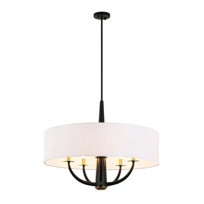 Varaluz Patchwork 5-lt Pendant - Black/satin Brass