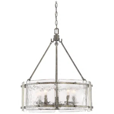 Varaluz Quoizel Fortress 20 1/2" Wide Mottled Silver Metal 5-light Pendant