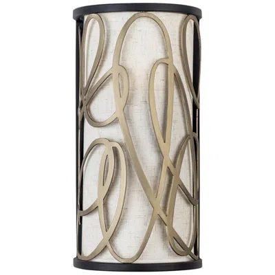 Varaluz Scribble 16" High Matte Black And Silver Gold Wall Sconce