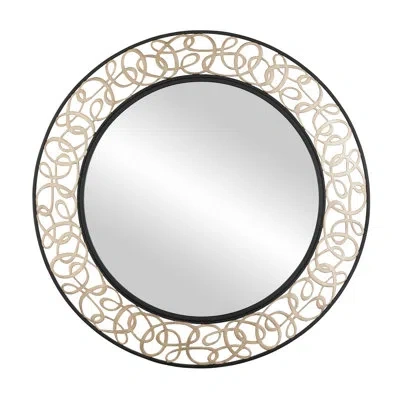 Varaluz Scribble 33-in Wall Mirror - Matte Black/artifact In Matte Black;brushed Gold