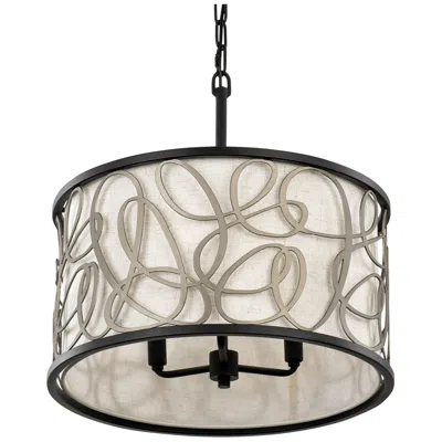 Varaluz Scribble 3-lt Convertible Pendant/semi-flush - Matte Black/artifact