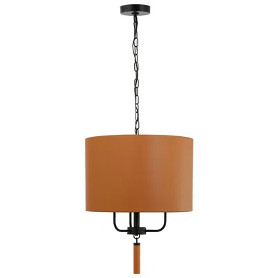 Varaluz Secret Agent 3-lt Pendant - Black & Camel Leather