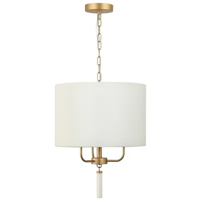 Varaluz Secret Agent 3-lt Pendant - Painted Gold & White Leather