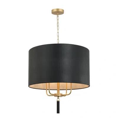 Varaluz Secret Agent 4-light Pendant In Painted Gold,black