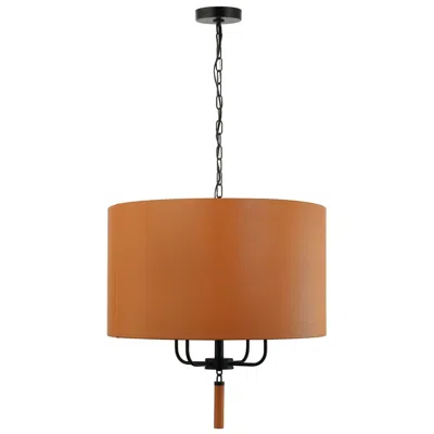 Varaluz Secret Agent 4-lt Pendant - Black & Camel Leather