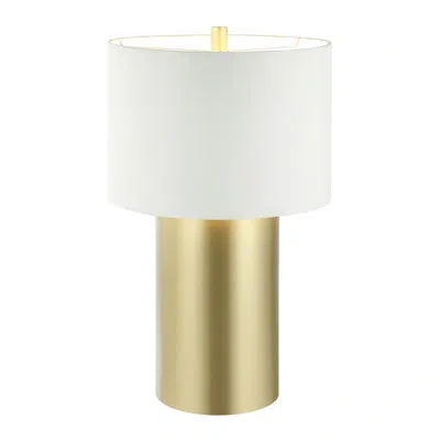 Varaluz Secret Agent Table Lamp In Painted Gold,white
