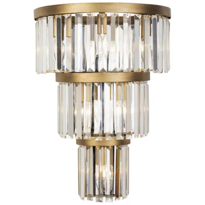 Varaluz Social Club 21"h Havana Gold And Crystal 3-tier Wall Sconce