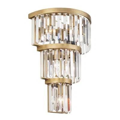 Varaluz Social Club 6-light 3-tier Crystal Wall Sconce In Gold,brass