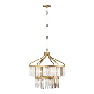 Varaluz Social Club 9-light 2-tier Crystal Pendant In Gold,brass