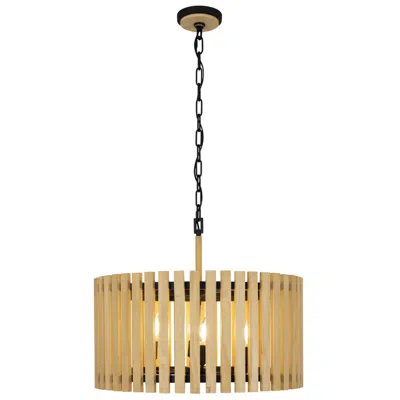 Varaluz Suratto 6-lt Pendant - Matte Black/honey Blonde
