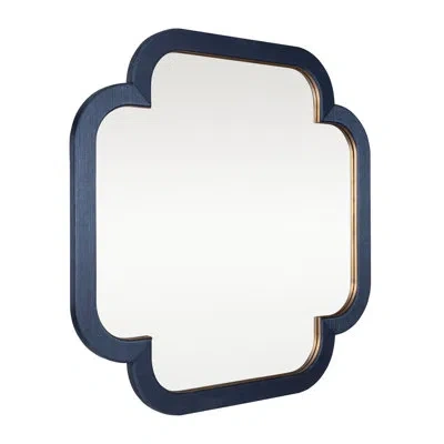 Varaluz Swiss Wall Mirror In Blue,antique Brass