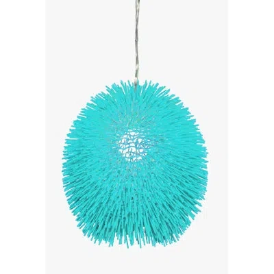 Varaluz Urchin 1 - Light Unique / Statement Globe Pendant In Aqua Velvet