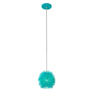 Varaluz Urchin 1 - Light Unique / Statement Globe Pendant In Aqua Velvet