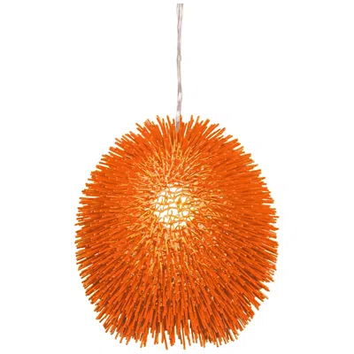 Varaluz Urchin 13" Wide Electric Pumpkin Orange Modern Pendant In Multi
