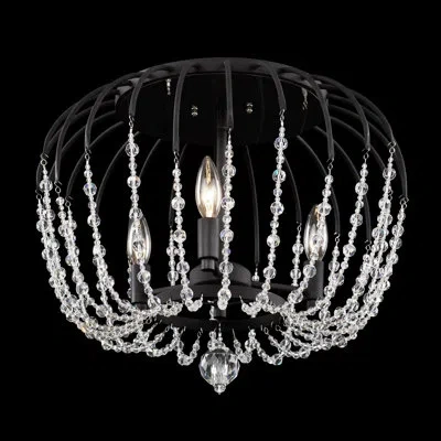 Varaluz Voliere 1 -light 12"  Semi Flush Mount In Matte Black